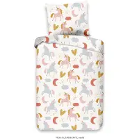 Muller Textil Good Morning Kinderdekbedovertrek "Unilove" - Multi - (120x150 cm) - 100% Katoen
