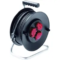 Bachmann kabelhaspel met geaarde stopcontacten, 3-voudig 230VAC, IP44, 25 m