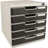 Exacompta Office Ladekastje Kunststof Zwart 5 Lades 28,8 x 35 x 32 cm