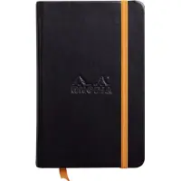Rhodia Notitieboek A6 Gelinieerd Gebonden PU Harde rug Zwart Niet geperforeerd