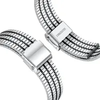 Strap-it Luxe stalen RVS bandje - geschikt voor Polar Grit X / Grit X Pro / Vantage M / M2 / M3 / V3 - zilver/zwart