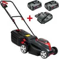 Al-Ko 113886, Grasmaaier met wielen, geschikt voor 400 m², maaibreedte 37 cm, snijhoogte 2,5 cm, 7,5 cm, oppervlakte tot 250 m²