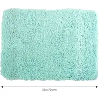 MSV Badkamerkleedje/badmat tapijt - voor de vloer - lichtblauw - 50 x 70 cm - langharig - Badmatjes