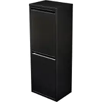 En.casa Afvalscheidingskast 'Sollentuna' met 2 draaiklepdeurtjes, metalen constructie, 2 x 14 liter emmers, zwart