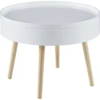 En.casa Salontafel Bongard 45xØ60 cm wit en naturel []