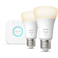 Philips Hue White Starterkit: 2 E27 Slimme Lampen (1100)