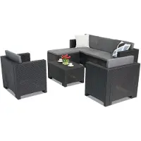 BICA Colorado Relax Corner 6 antraciet technorattan loungemeubelset