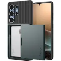 Spigen Slim Armor CS Backcover voor de Samsung Galaxy S25 Ultra - Abyss Green