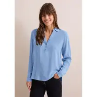 Cecil Dames Blouse in effen kleur - Blauw - XXL