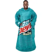 Snuggie Original - Blanket Fleece - met mouwen - Mountain Dew Baja Blast blauw