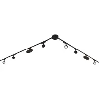 QAZQA Railsysteem met 6 spots en 2 plafondlampen zwart 1-fase - Magnetic Lance Puk