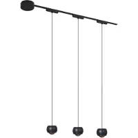 QAZQA Modern railsysteem met 3 zwarte pendellampen 1-fase - Magnetic Lance