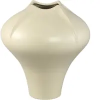 Ptmd Ginos Cream Matt Ceramic Organic Bulb Vase L