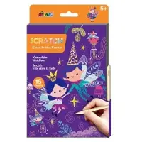 Avenir Scratch Art Boek A5 - Elfjes in het bos - 15 pagina's - Creatief spelen - 5+