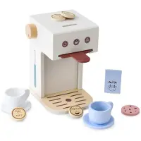 Mamabrum Houten Koffiezetapparaat voor kinderen 3+ + Keukenaccessoires Speelgoed Rollenspel Speelgoed Barista Speelgoed Capsule Koffiezetapparaat met Accessoires, Creatief Speelgoed