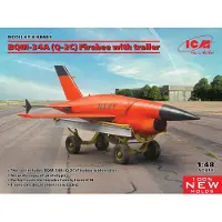 ICM Modelbouwpakket Militaire voertuigen - 48401 BQM-34A (Q-2C) Firebee with trailer (1 airplane and trailer) Plastic - 1:48 - Modelbouw