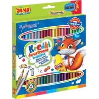 Pricenet St. Majewski - Dubbelzijdige Kleurpotloden - 48 Kleuren - Driehoekig - Vervaardigd van Kaolien Klei