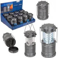 Out of the blue Stormlantaarn - zilver - uitschuifbaar - 8 x 25 cm - retro campinglamp - batterijen - Lantaarns