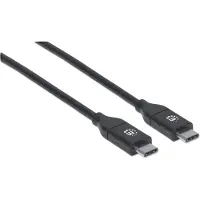 Manhattan 355247 USB-kabel USB 2.0 USB-C stekker, USB-C stekker 2.00 m Zwart