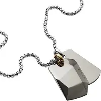 Diesel Ketting 'Dog Tag' zilver
