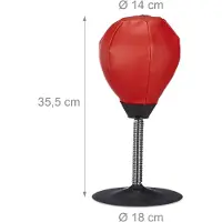 Relaxdays Boksbal Rood tafelmodel - mini bokszak - Punching Ball - tafelboksbal bureau