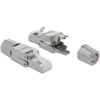 DeLOCK - Netzwerkanschluss - RJ-45 (M) - STP RJ45-stekker Cat.6A STP CAT. Zonder gereedschap 86477 RJ45, stekker Aantal polen (sensoren) 8P8C Grijs 1