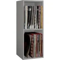 Hioshop Platto2 wandkast voor LP 2 planken grijs.