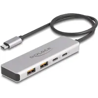 DeLOCK USB 10 Gbps USB Type-C Hub with 2 x USB Type-A and 2 x USB Type-C with 35 cm connection cable