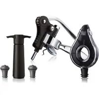 VacuVin Vacu Vin Wine Set Air Deluxe 5-delig – Complete Wijncadeauset – Kurkentrekker, Beluchter, Wine Saver en 2 Wijnstoppers