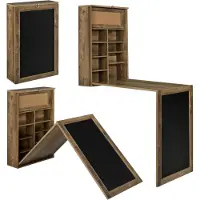 En.casa Klaptafel eettafel voor wandmontage met krijtbord hout