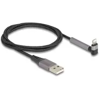 DeLOCK Data and Charging Cable USB Type-A to Lightning for iPhone, iPad, iPod angled with stand function black 1.5 m MFi