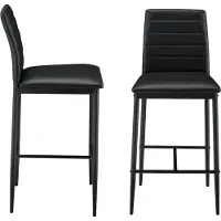En.casa Barkruk Lidköping kunstleer 96x43x47 cm set van 2 - zwart