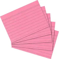 Herlitz Karteikarten, DIN A5, liniert, rot aus Papier, 170 g-qm, holzfrei, Linienfarbe: blau, doppelte