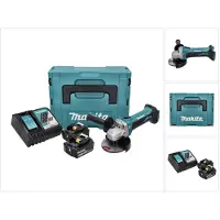 Makita DGA 452 RGJ accu haakse slijper 18 V 115 mm + 2x accu 6,0 Ah + oplader + Makpac