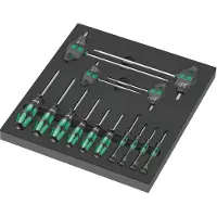 Wera gereedschapmodule 9712, sterprofiel HF schroevendraaierset, 14-delig, schuimrubberen inzet, B 360 x H 60 x D 405 mm
