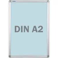 Franken Brochurehouder, Posterlijst DIN A2, 25 mm lijstprofiel zilver geanodiseerd aluminium kliklijst, kunststof hoeken (A2)
