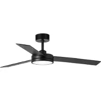 Faro LED plafondventilator Barth met lamp, zwart, zwart, Woon-/ Eetkamer, Hout, Modern