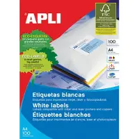APLI witte etiketten ft 105 x 42,4 mm (b x h), 1.400 stuks, 14 per blad (1277)