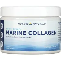 Nordic Naturals Marine Collagen 150 g | Poeder | Gehydrolyseerd type I collageen met vitamine C, aardbeiensmaak (150 Gram)
