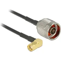 DeLOCK N (m) - RP-SMA (m) haaks kabel - RG174 - 50 Ohm / zwart - 0,30 meter
