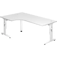 Hjh OFFICE PRO MEGA 82 W - Hout C Voet zilver 200 x 120 Tafelhoogte I In hoogte verstelbaar Wit/Wit