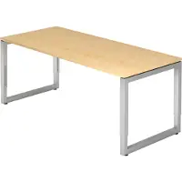 Hjh OFFICE PRO REGO 19 S - 180 x 80 Esdoorn/Zilver Tafelhoogte I In hoogte verstelbaar