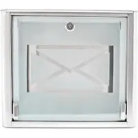 Relaxdays Brievenbus bijzonder design - Edelstaal rvs melkglas - Wandmodel - Wand.