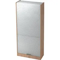 Hjh OFFICE PRO SIGNA R90 SG - Walnoot/Zilver Roldeurkast Hoogte van de map | 5 OH Greeplijst kunststof