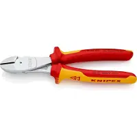 Knipex Kracht-Zijsnijtang | 200 mm Lengte | Geïsoleerd | Meer-Componentengrepen | VDE-Getest | Verchroomd - 74 06 200 SB