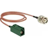 DeLOCK Fakra E (v) - BNC (m) adapter kabel - RG316 - 50 Ohm / transparant - 0,50 meter