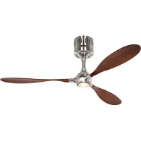 CasaFan LED plafondventilator Helico peddel, stil, notenhout Ø 132 cm Paddel, hout donker, Woon-/ Eetkamer, Hout, Modern