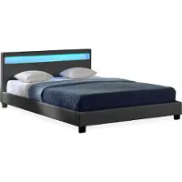 Corium Bed Parijs met LED-verlichting bedbodem 140x200 donkergrijs