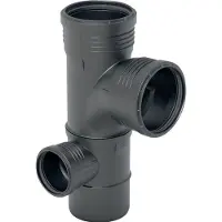 Geberit Silent-PP Gecombineerd bochthoek-T-stuk 87,5° links, DN 100 / 100 / 50, 390.578.14.1
