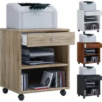 VCM Salda kommode , archiefkast op wielen, 2 planken en 1 ladezwart.